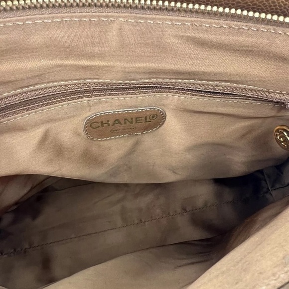 Vintage 90’s Chanel Caviar Leather Pebbled Logo Embossed Stitch Shoulder Bag Y2K - Picture 11 of 16